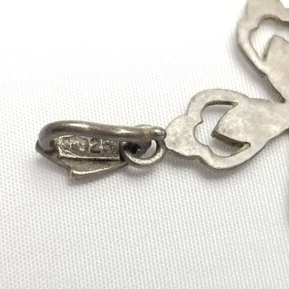 Vintage Sterling Silver and Marcasite Cross Pendant, Cut Out Design, Estate - Picture 5 of 8